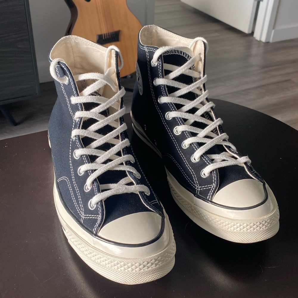 CONVERSE MEN'S CHUCK TAYLOR 70 HI TOP (MEN’S SIZE 11.5) BLACK/EGRET